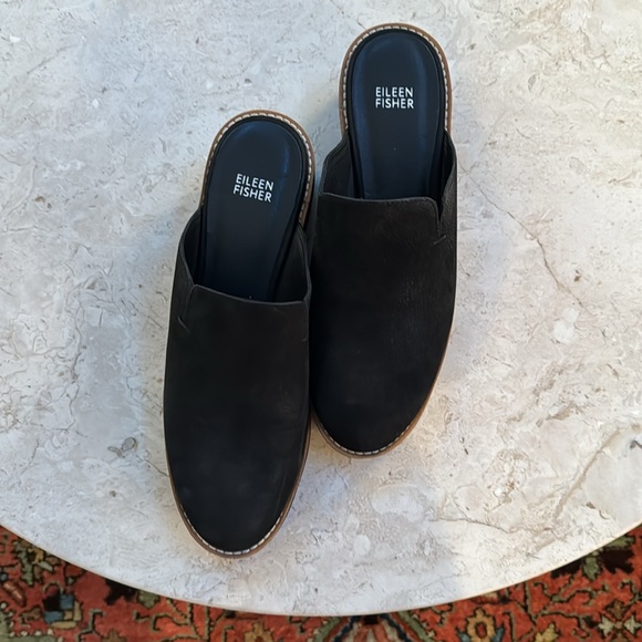 Eileen Fisher Nubuck Loti Wedge Mule - Picture 2 of 4